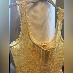 Butter Yellow Embroidered Top